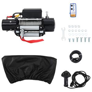 vidaXL Električno vitlo PVC Crna