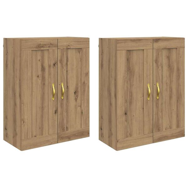 vidaXL Kabinetski zidni Zidne 2 pcs Umjetnički hrast 69,5 x 34 x 90 cm