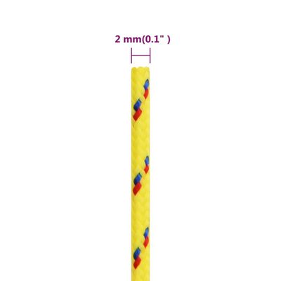 vidaXL Brodski konop žuti 2 mm 50 m od polipropilena
