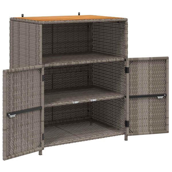 vidaXL Cabinet s policom Siva 70 x 50 x 87 cm Poliester i Roly Rattan