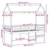 vidaXL Visoki krevet s krovom bijeli 90 x 190 cm od masivne borovine