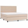 vidaXL Krevet box spring s madracem cappuccino 180x200 cm umjetna koža