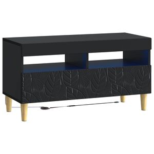 vidaXL LED TV kabinet Crna Konstruirano drvo