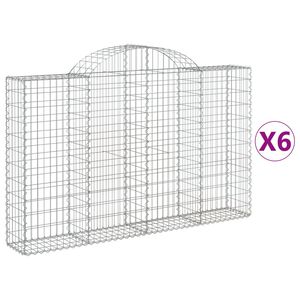 vidaXL Lučne gabionske ko&scaron;are 6 kom 200x30x120/140cm pocinčano željezo