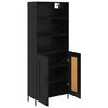 vidaXL Highboard Crni hrast 69,5 x 34 x 180 cm Konstruirano drvo
