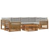 vidaXL Set vanjskih sofa 7 kom. Prirodna i svjetlosiva