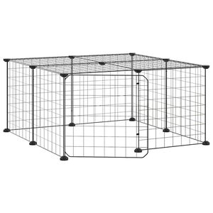 vidaXL Kavez za ljubimce s 12 panela i vratima crni 35 x 35 cm čelični