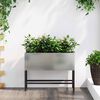 vidaXL Povišeni Vrtni Planter Srebrno 60 x 26 x 45 cm Cinkani čelik