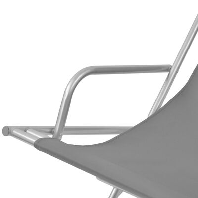 vidaXL Vrtne podesive stolice 2 kom čelične sive