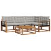 vidaXL Set vanjskih sofa s jastukom 5 pcs Prirodna i svijetlo siva