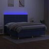 vidaXL Krevet box spring s madracem LED plavi 180x200 cm od tkanine