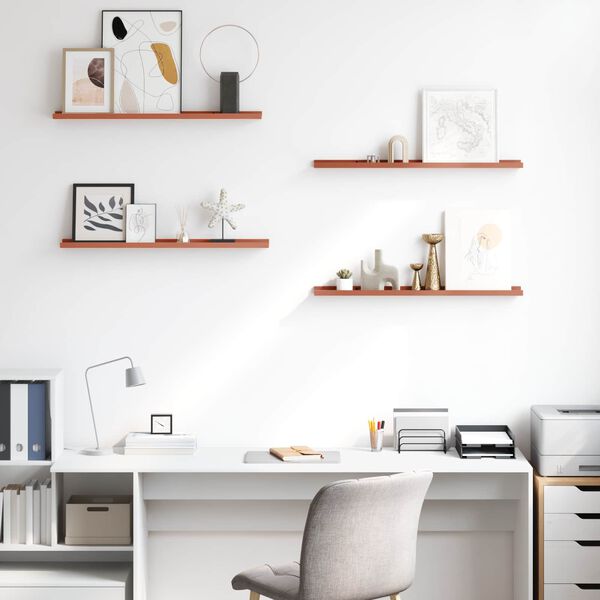 vidaXL Polica na zidu 4 pcs Crvena 80 x 9 x 3 cm Konstruirano drvo