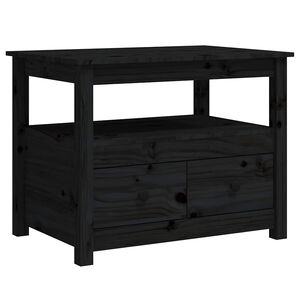 vidaXL Stolić za kavu crni 71 x 49 x 55 cm od masivne borovine