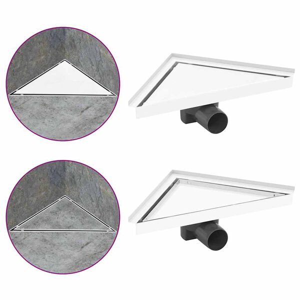 vidaXL Odvod za tu&scaron; s 2-u-1 poklopcem 25 x 25 cm nehrđajući čelik