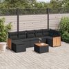 vidaXL 8-dijelni set vrtnih sofa od poliratana s jastucima crni