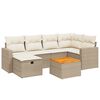 vidaXL 7-dijelni set vrtnih sofa od poliratana s jastucima bež