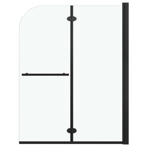 vidaXL Sklopiva vrata za tu&scaron;-kabinu s 2 ploče ESG 120 x 140 cm crna