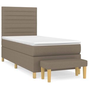 vidaXL Krevet s oprugama i madracem smeđesivi 80x200 cm od tkanine