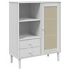 vidaXL Visoka komoda SENJA bijela izgled ratana 90x40x112 cm borovina