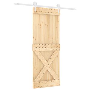 vidaXL Klizna vrata 80 x 210 cm Čvrsta borovina (neobrađena)