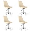 vidaXL Okretne blagovaonske stolice od tkanine 4 kom krem