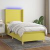vidaXL Krevet box spring s madracem LED zeleni 90x200 cm od tkanine