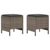 vidaXL Vrtni otoman 2 Komad Siva i tamno siva 38 x 38 x 45 cm PE ratan