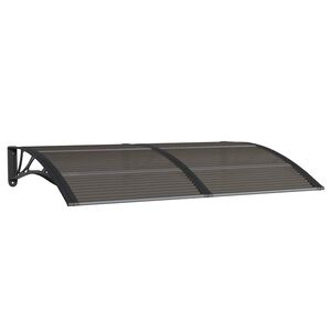 vidaXL Nadstre&scaron;nica za vrata crna 150 x 100 cm polikarbonatna