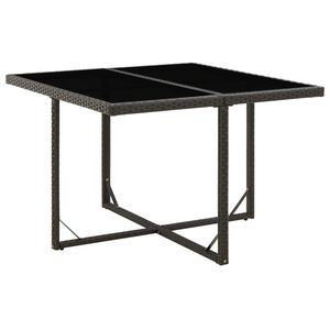 vidaXL Vrtni stol crni 109 x 107 x 74 cm od poliratana i stakla