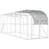 vidaXL Kavez za piletinu uz zid Srebrna 600 x 200 x 215 cm