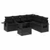 vidaXL 7-dijelni set vrtnih sofa od poliratana s jastucima crni