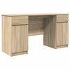vidaXL Stol s ladicama sonoma hrast 140 x 49 x 76 cm Konstruirano drvo