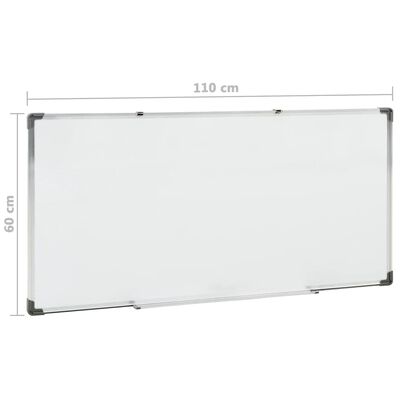 vidaXL Magnetna ploča bijela 110 x 60 cm čelična