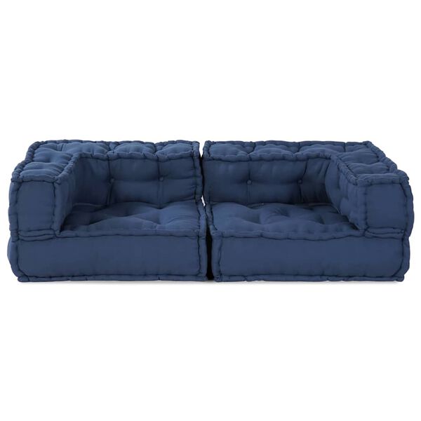 vidaXL Modularni kauč 3 pcs Indigo 140 x 70 x 36 cm tkanina