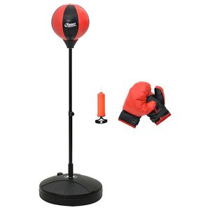 vidaXL Set lopte za udaranje s rukavicama i crpkom podesivi 81-122 cm