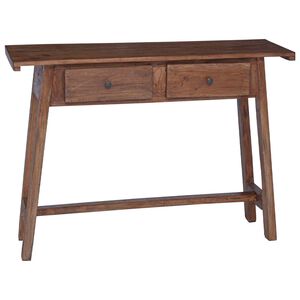 vidaXL Stol s ladicama Smeđa 110 x 30 x 79 cm Čvrsto mahagonijsko drvo