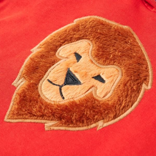 Dječja topla majica s kapuljačom crvena 104