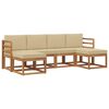 vidaXL Set vanjskih sofa 6 pcs Prirodna i bež Konstruirano drvo