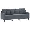 vidaXL 3-dijelni set sofa s jastucima tamnosivi baršunasti