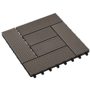 vidaXL Pločice za decking 11 pcs Tamno smeđa 30 x 30 cm