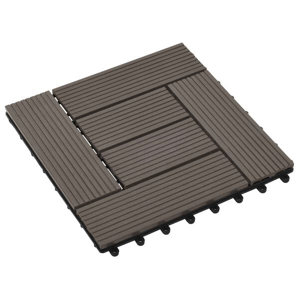 vidaXL Pločice za decking 11 pcs Tamno smeđa 30 x 30 cm