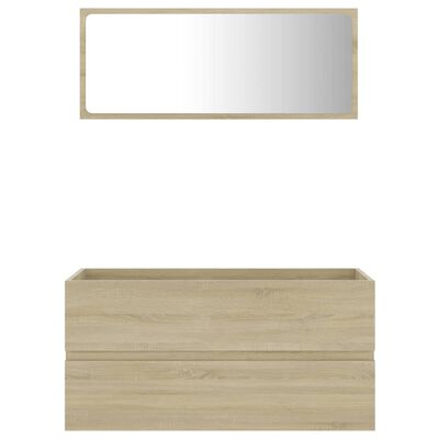 vidaXL 2-dijelni set kupaonskog namještaja boja hrasta sonome drveni
