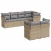 vidaXL 7-dijelni set vrtnih sofa od poliratana s jastucima bež