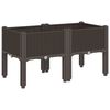 vidaXL Vrtna sadilica s nogama smeđa 80 x 40 x 42 cm PP