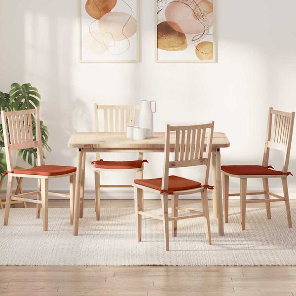 vidaXL Jastučići za sjedenje 4 pcs Crvena narančasta 40 x 40 x 3 cm