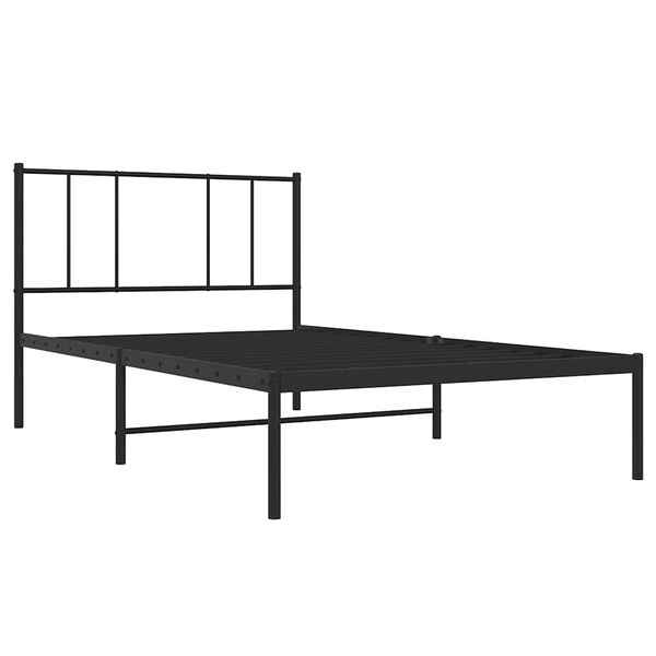 vidaXL Metalni okvir za krevet s uzglavljem crni 100x190 cm