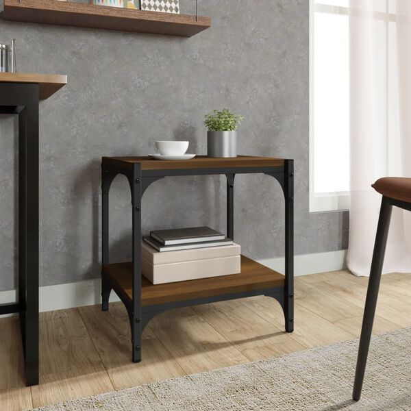 vidaXL TV ormarić boja hrasta 40x33x41 cm konstruirano drvo i čelik