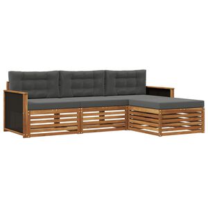 vidaXL Set vanjskih sofa 4 kom. Prirodna i antracit Poliester