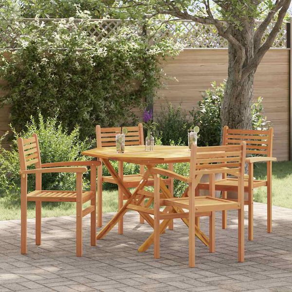 vidaXL Stolica 4 pcs Smeđa 56 x 55 x 90.5 cm Čvrsto teak drvo