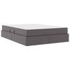 vidaXL Krevet s madracem i skladištem Siva 140 x 190 cm Lažna koža